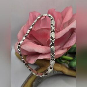 Sterling Silver Heart Link Bracelet